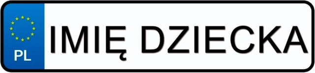 Tablice registrske številke z imenom vašega otroka