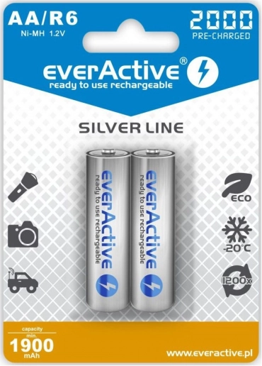polnilne baterije AA R6 2000 mAh Ready To Use, 2 kos