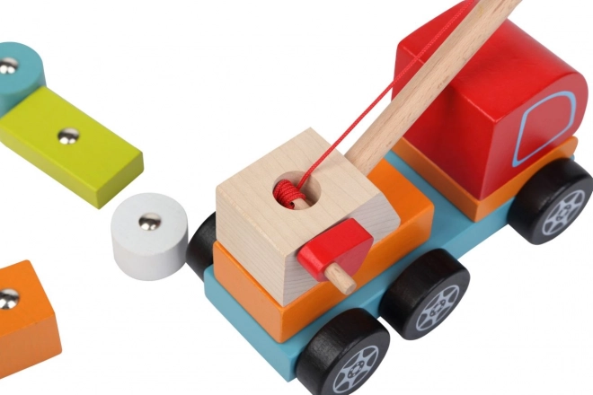 CUBIKA 13982 Avtodvigalo z magnetom - lesena sestavljanka 14 delov