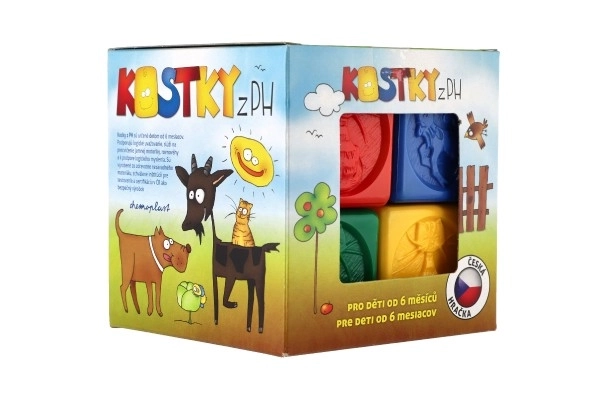 Barvne plastične kocke za otroke z živalmi, set 8 kos