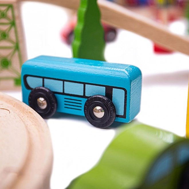 Bigjigs Rail Lesena železniška steza gorska pot 112 delov