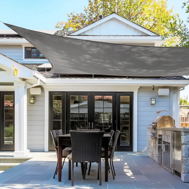 Pravokotna sončna jadra z vodotesno streho 2x3m ModernHome - siva
