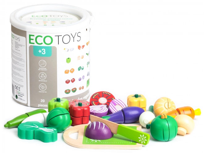 Lesen zelenjava za rezanje 20 kosov Ecotoys