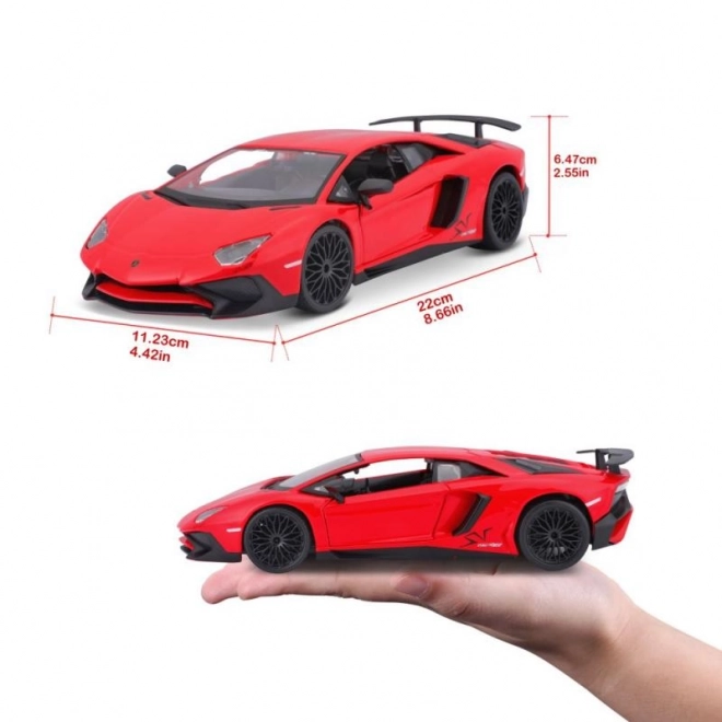 Kovinski model Bburago Lamborghini Aventador rdeč 1:24