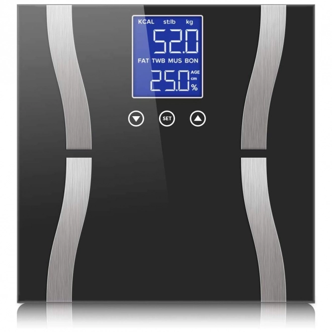 Analitična 180kg steklena kopalniška tehtnica z LCD zaslonom
