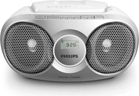 Prenosni radio s CD, srebrn