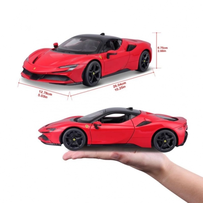 Kovinski model Ferrari SF90 Stradale rdeč 1:18