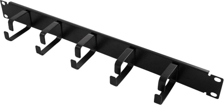 Organizator kablovja 19", 1U, 5 nosilcev, črn