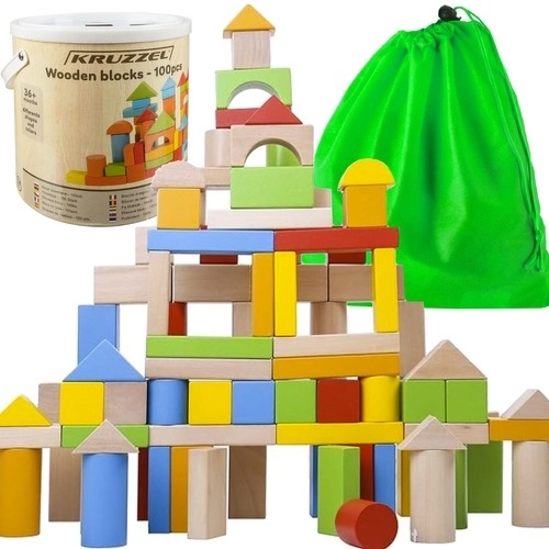 Lesene kocke - 100 kos. Kruzzel 22666