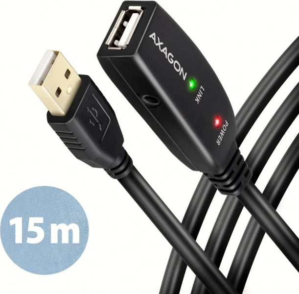 Aktivni USB 2.0 podaljševalni kabel AXAGON ADR-215 15 m