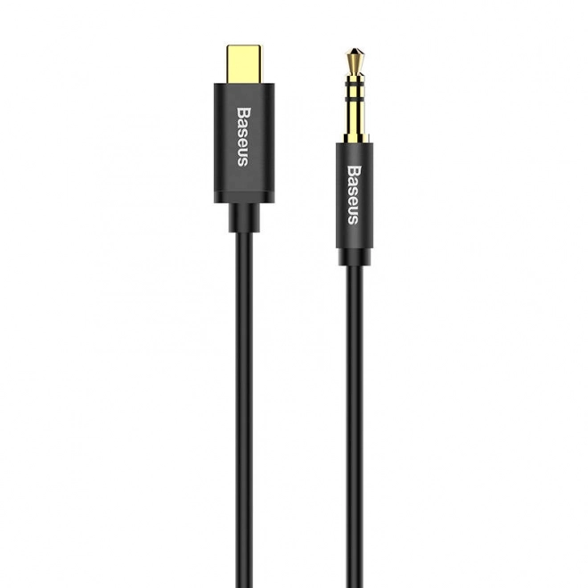 Baseus Yiven Avdio kabel USB-C na mini jack 3,5 mm, 1,2 m - črna