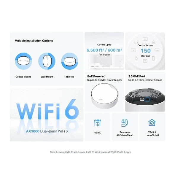 Wi-Fi sistem TP-Link Deco X50-PoE (3-pack) AX3000