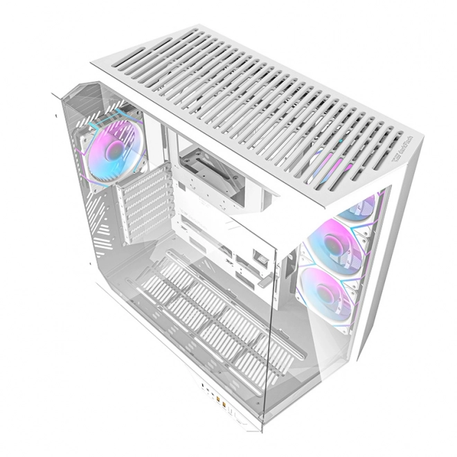 Ohišje Darkflash z RGB ventilatorji in nosilcem za GPU belo
