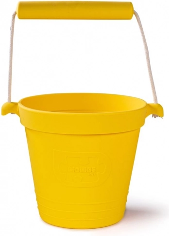 Silikonno plažno vedro BIGJIGS TOYS – rumeno