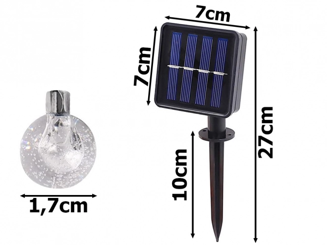 Vrtna solarna svetlobna girlanda večbarvna