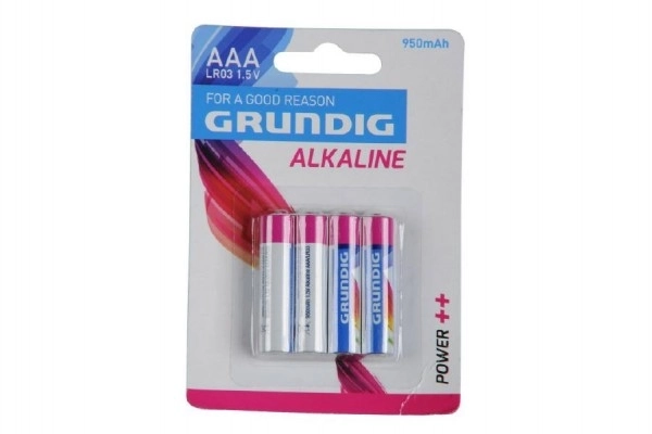 Baterije Grundig LR03/AAA 1,5 V alkalne 4 kosi v kartici