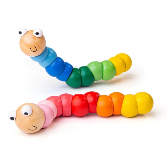 Bigjigs Toys lesene igrače - Barviti črvček modra