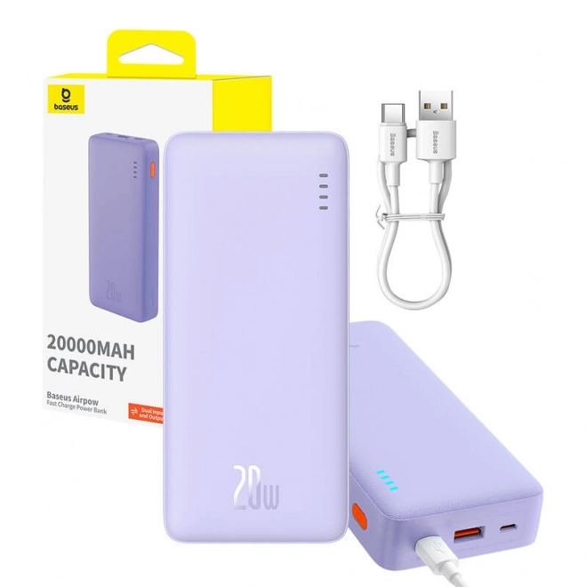 Baseus Airpow 20000mAh 20W prenosna baterija (vijoličasta)