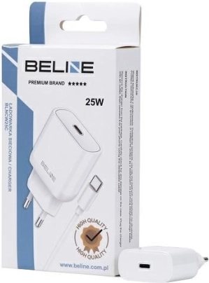 Omrežni polnilec 25 W GaN USB‑C + kabel USB‑C – Bela