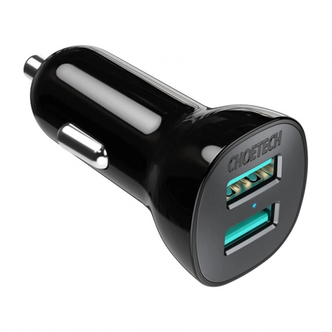 Avtopolnilec Choetech s 30 W QC 3.0 in dvema USB vratoma
