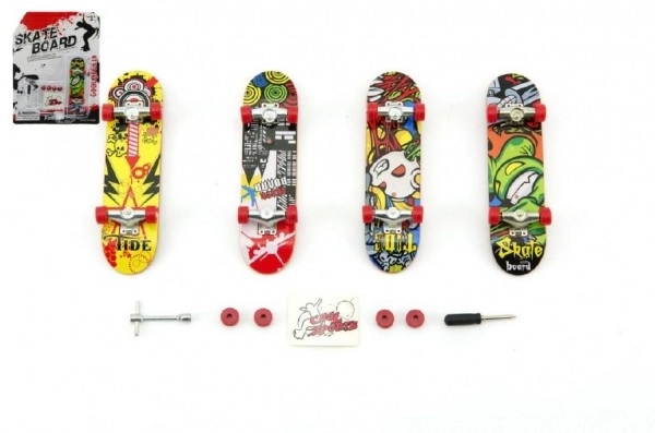 Prstni vijačni skateboard z dodatki - 10 cm