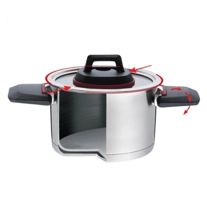 Nerjavno jeklen lonec Maestro s pokrovom 4,2 l