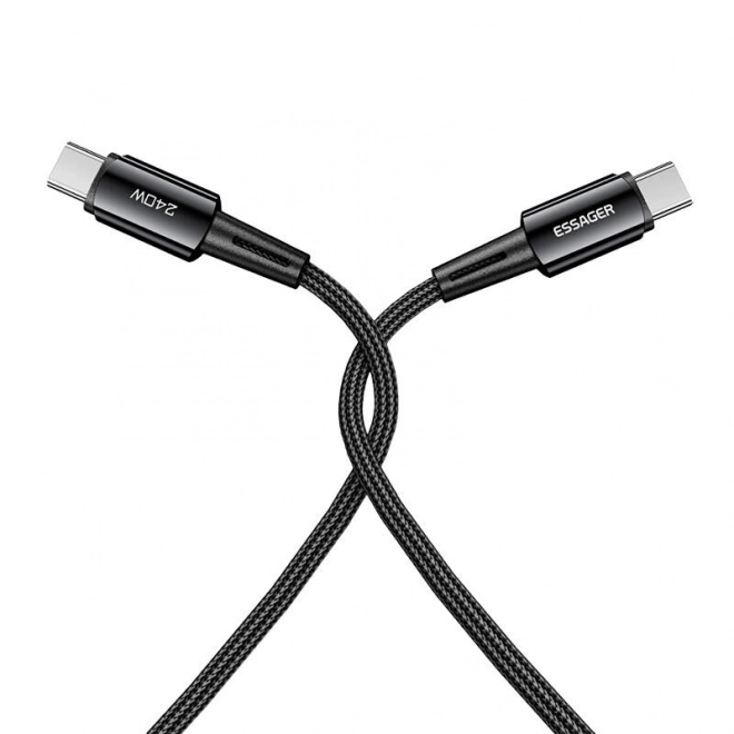 USB-C na USB-C kabel Essager 240W 1m siv