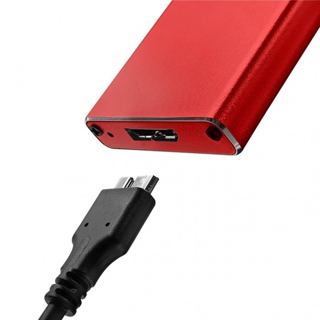 Ohišje | Reža za disk M.2 SSD | SATA | NGFF | USB 3.0 | Superspeed 5Gb/s | 2TB | Rdeča barva