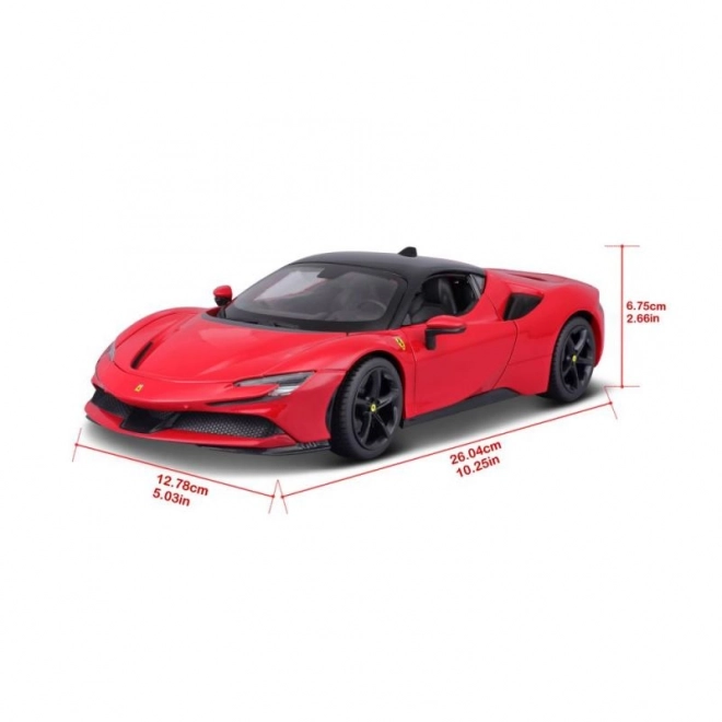 Kovinski model Ferrari SF90 Stradale rdeč 1:18