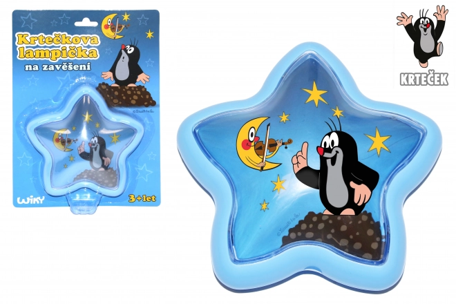 LED svetilka Krtek zvezda na obešanje 15 cm