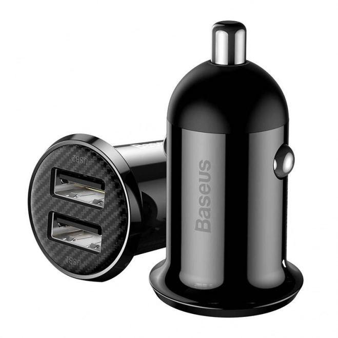 polnilec za avto Baseus Grain Pro 2x USB črna