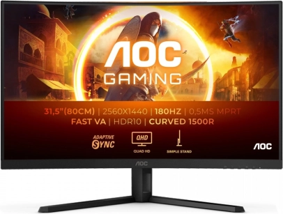 Ukrivljen igralni monitor AOC CQ32G4VE 31,5" QHD 180 Hz