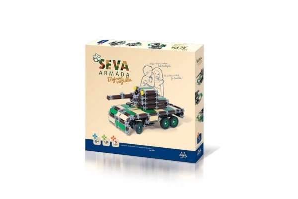 Gradbeni set SEVA ARMADA Bojna vozila plast 436 kosov v škatli 35x33x5cm