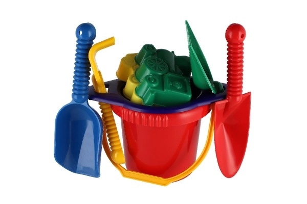 Vedro s cedilom lopatka trgovska lopatka grabljice plastika v mreži 20x28x12cm 12m+