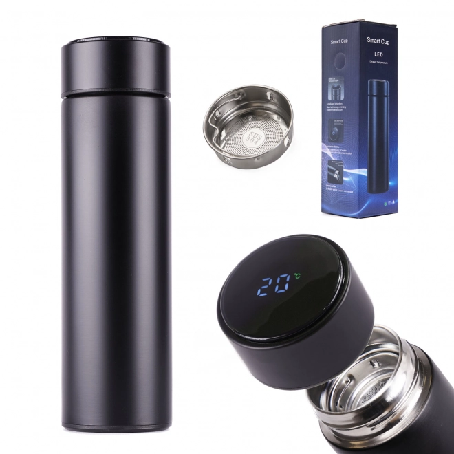 Termovka z LED zaslonom 500 ml črna