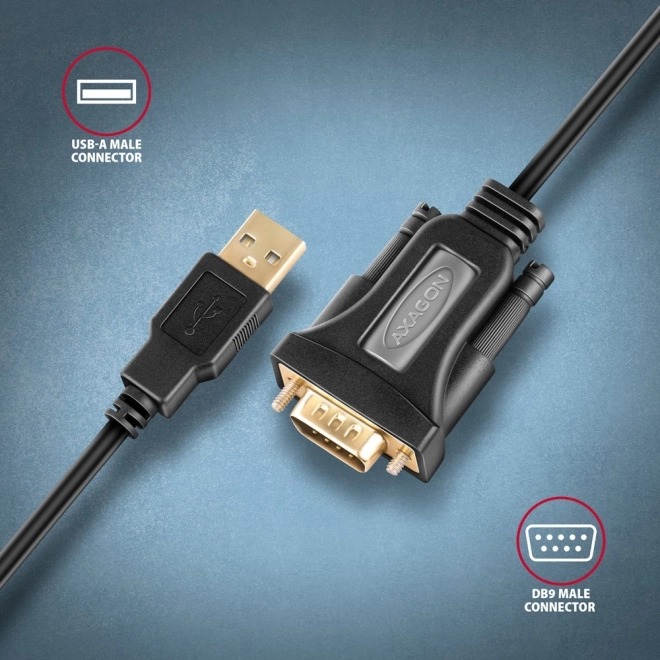 USB 2.0 adapter na RS-232 z zaporednim priključkom, 1,5m kabel, FTDI čip