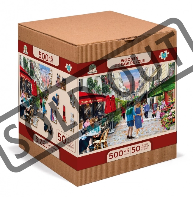 Wooden City Leseno puzzle Pariški bistro 2v1, 505 delčkov EKO