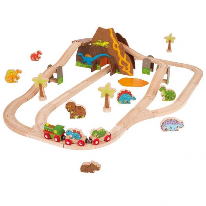 Bigjigs Rail Lesena železniška proga dinosavri