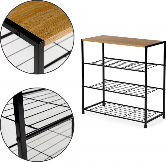 Zgornja lesena polica za dekoracije in vsakdanje drobnarije