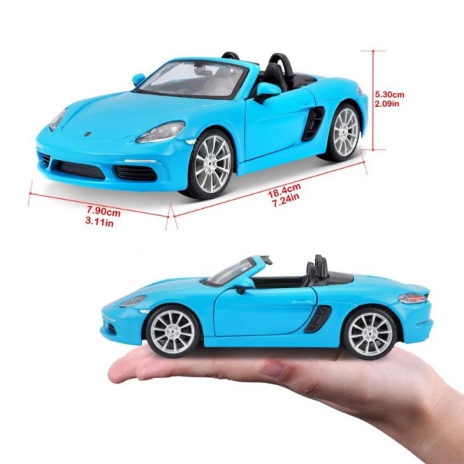 Bburago 1:24 Porsche 718 Boxster Modra