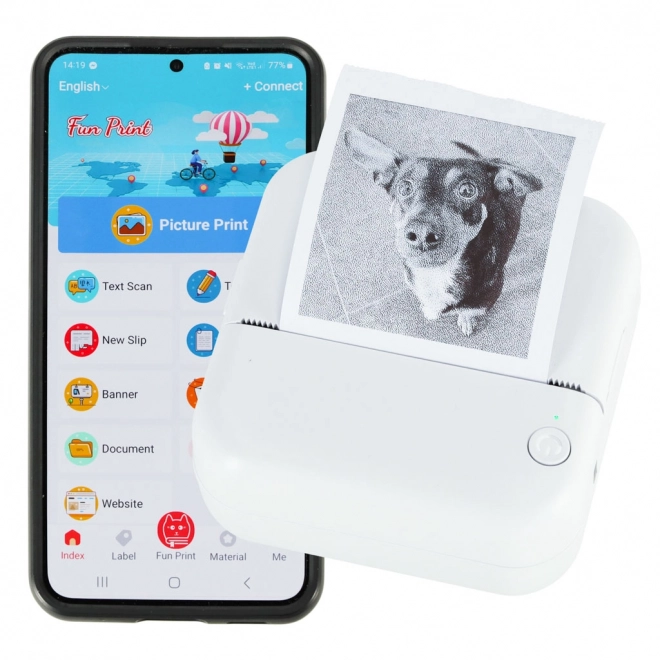 Mini termalni tiskalnik za fotografije in zapiske s Bluetooth