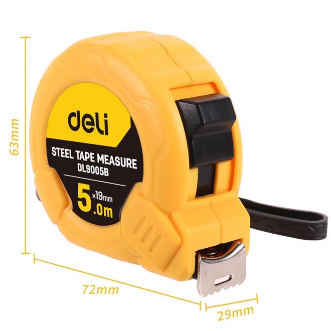 Meter 5m/19mm Deli Tools EDL9005B (Rumena)