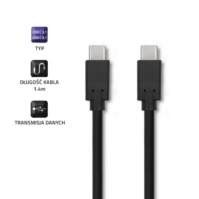 USB 3.1 kabel tipa C obojestranski 1.4m črn