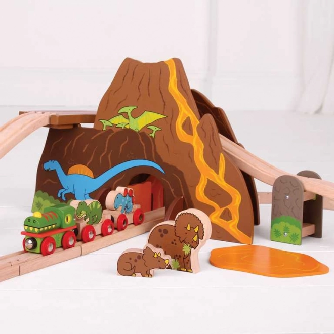 Bigjigs Rail Lesena železniška proga dinosavri