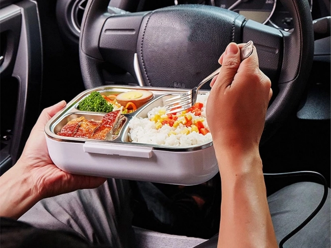 Električna ogrevana posoda za kosila za avto
