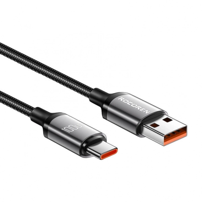 Hitro polnilni kabel Rocoren USB-A na USB-C Retro Series 2m siv