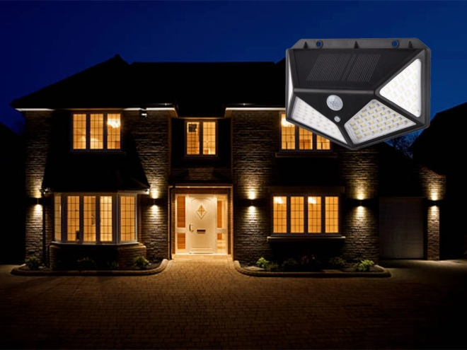 Sončna svetilka s senzorjem gibanja in 100 LED
