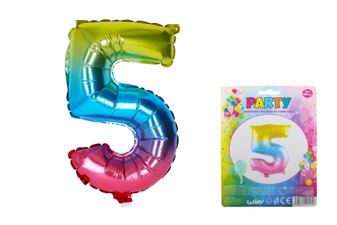 Mavrični napihljiv balon - številka 5