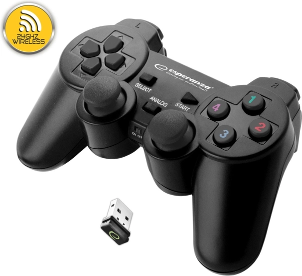 Brezžični gamepad Esperanza črn