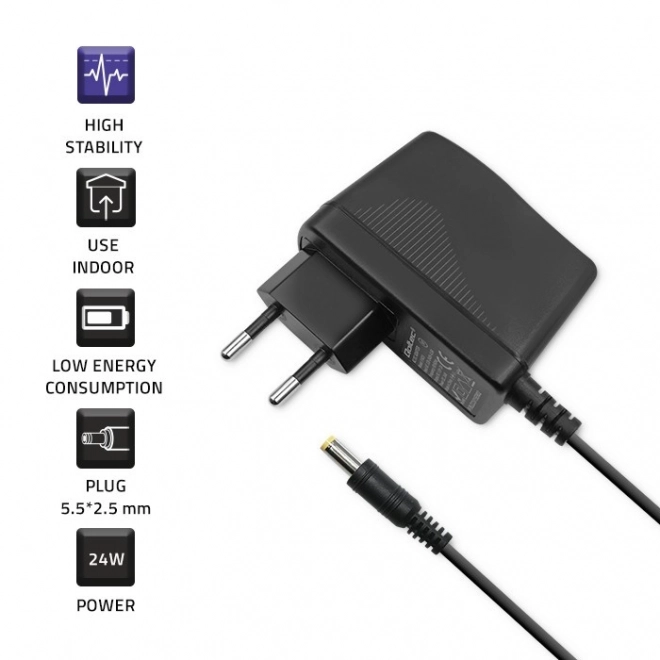Vtični napajalni adapter Qoltec 24W 12V 2A 5.5x2.5